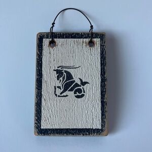 Capricorn wall hang art wood block